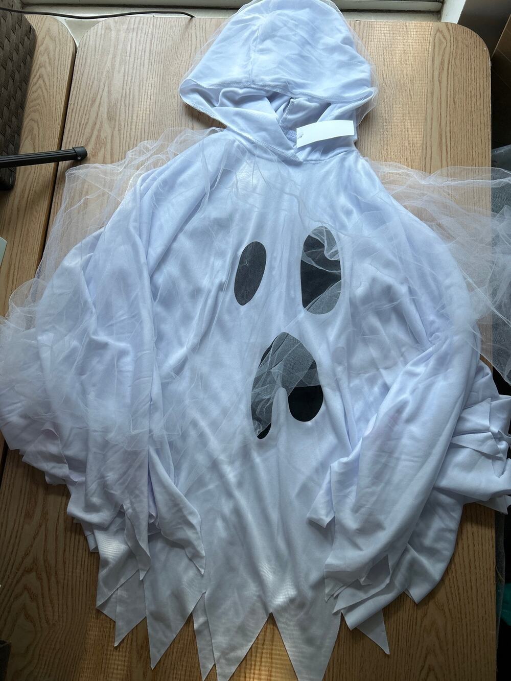 New Kids Unisex Ghost Face Halloween Costume with Hood One Size Fits Most